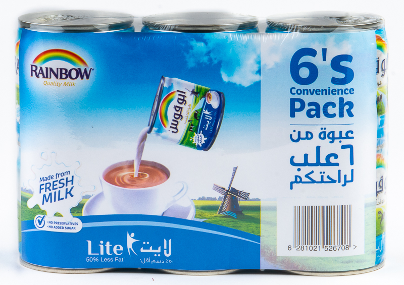 Rainbow Evrporated Milk Light 6X170 Grm