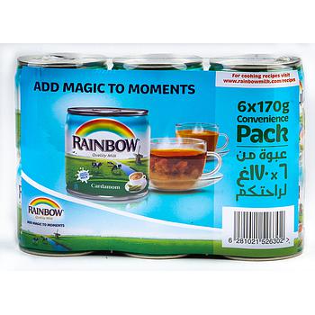 Rainbow Evrporated Milk Cardamom6X170Grm