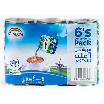 Rainbow Evrporated Milk Light 6X170 Grm